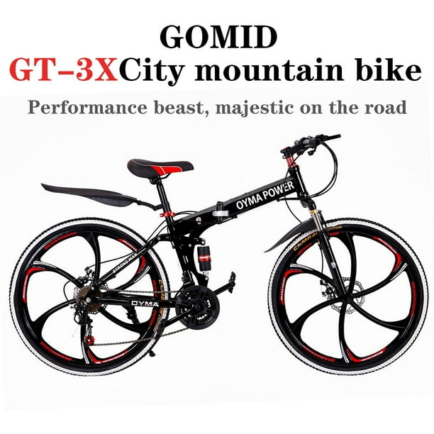 Details about / 26in Foldable Outroad Mountain Bike 21-Speed Double Disc Brake Bicycles MTB Bike